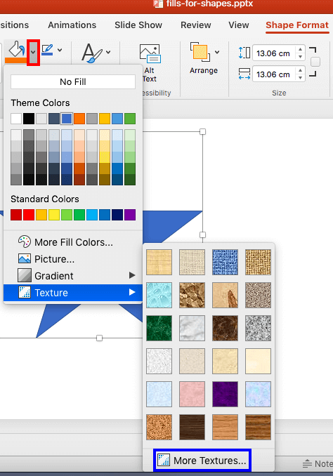 shape-fills-texture-fills-in-powerpoint-presentations-glossary