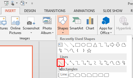 Drawing Straight Lines in PowerPoint