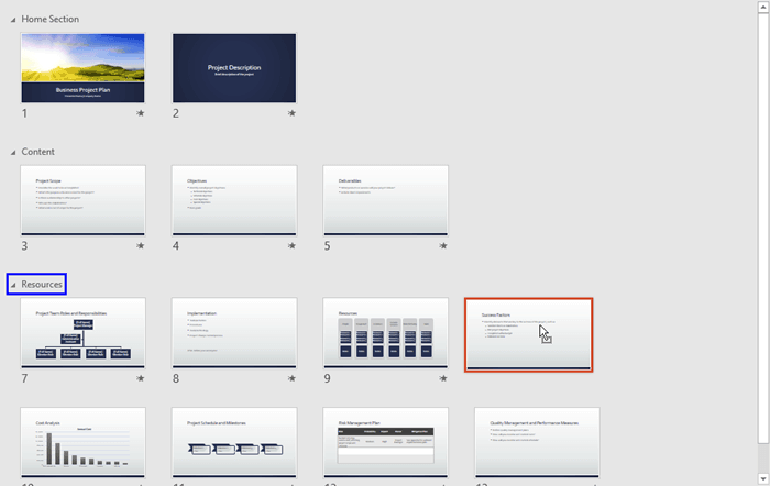 Moving Slides Between Sections in PowerPoint
