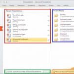 File Types, File Menu, and Backstage View: Recent Tab of Backstage View in PowerPoint