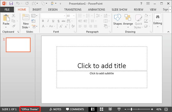 Display Theme Name in PowerPoint