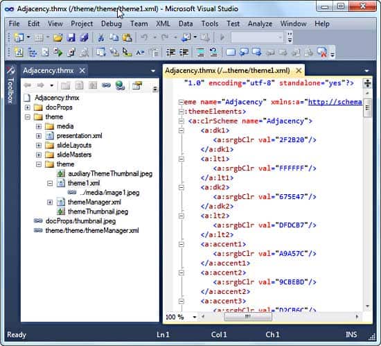 Themes - XML Editing: XML Editing in Visual Studio - Presentations Glossary