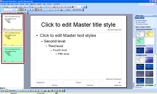 Multiple Slide Masters in PowerPoint
