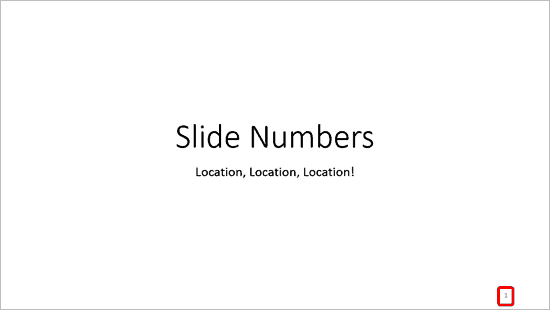 Changing Location of Slide Numbers in PowerPoint