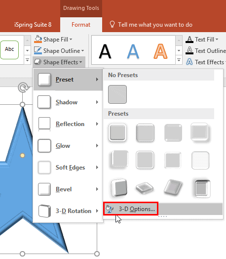 3-D Format Options for Shapes in PowerPoint