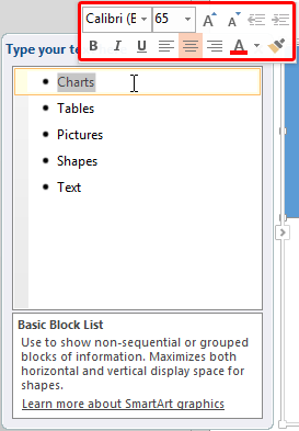 Format Text Attributes of SmartArt Graphics in PowerPoint