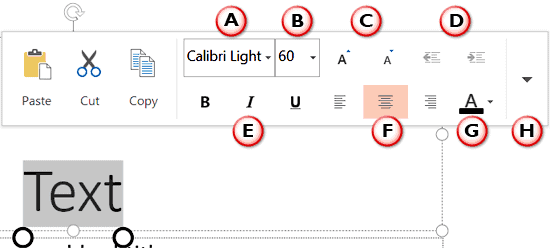Text Floatie within PowerPoint Touch
