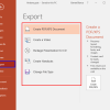 Export Option in Backstage View in PowerPoint